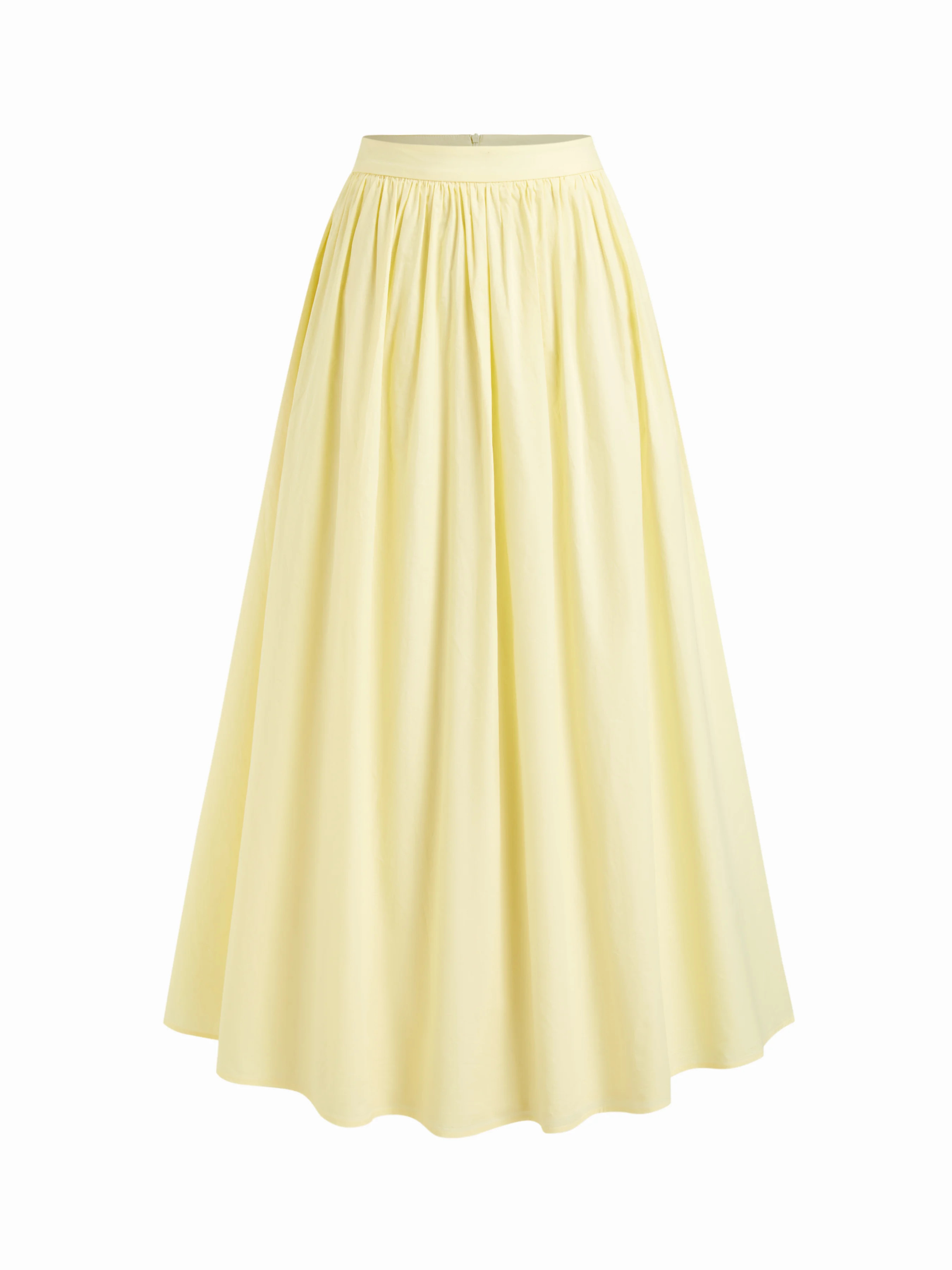 100% Cotton Mid Rise Solid Ruffle Maxi Skirt | Cider