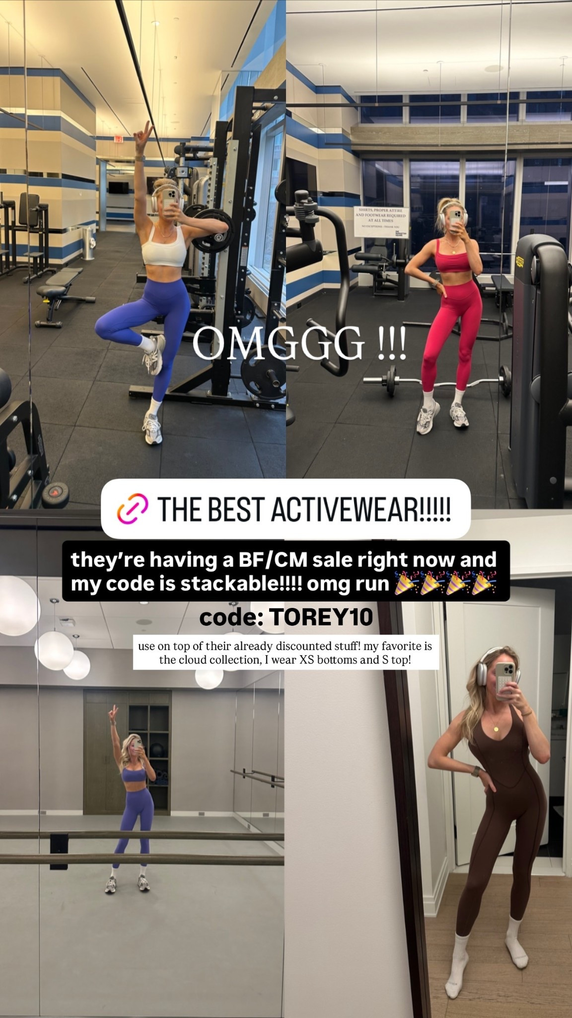 they’re having a BF/CM sale right now and my code is stackable!!!! omg run 🎉🎉🎉🎉 code: TOREY10  use on top of their already discounted stuff! my favorite is the cloud collection, I wear XS bottoms and S top! @shopvitality  OMGGG !!!