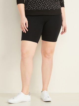 High-Waisted Jersey Plus-Size Biker Shorts -- 9-inch inseam | Old Navy (US)