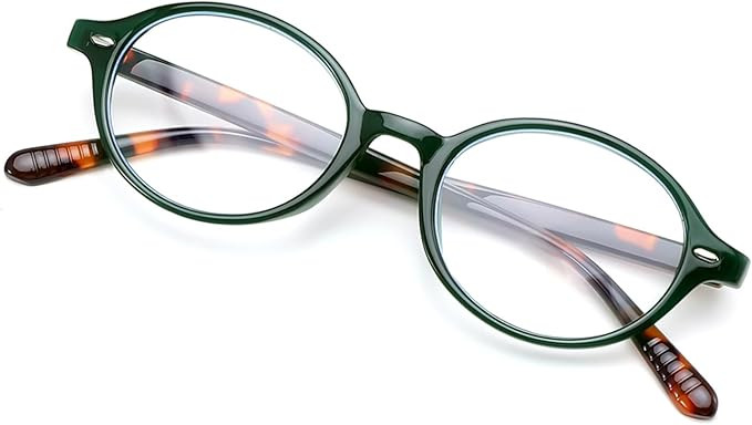 FEISEDY Vintage Oval Blue Light Glasses for Women Men Stylish Lightweight 90s Eyeglasses Fake Ner... | Amazon (US)