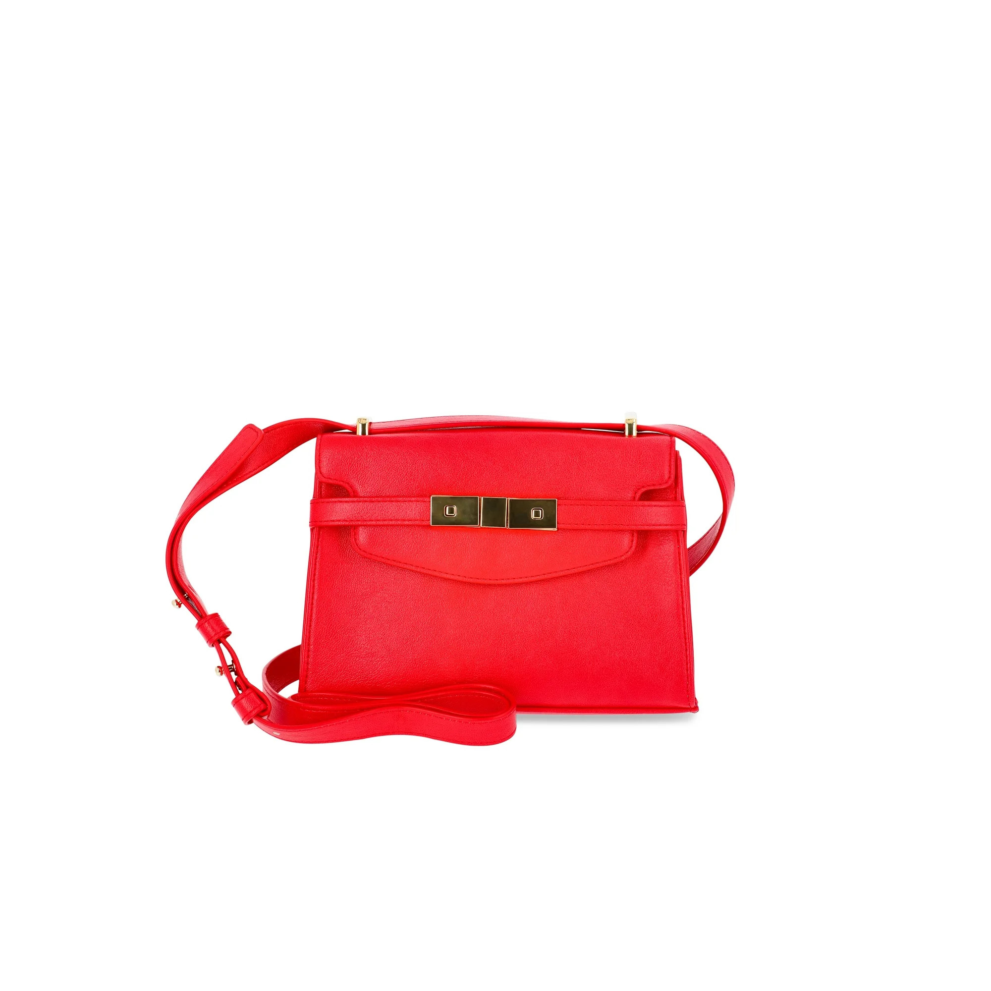 Time and Tru Women's Rosa Belted Crossbody Handbag, Red | Walmart (US)