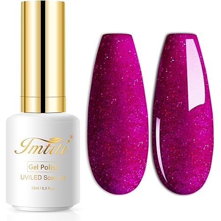 YTD Likomey Reflective Glitter Gel Nail Polish,15ml Silver Flash Diamond Shimmer Gel Polish,Spark... | Amazon (US)