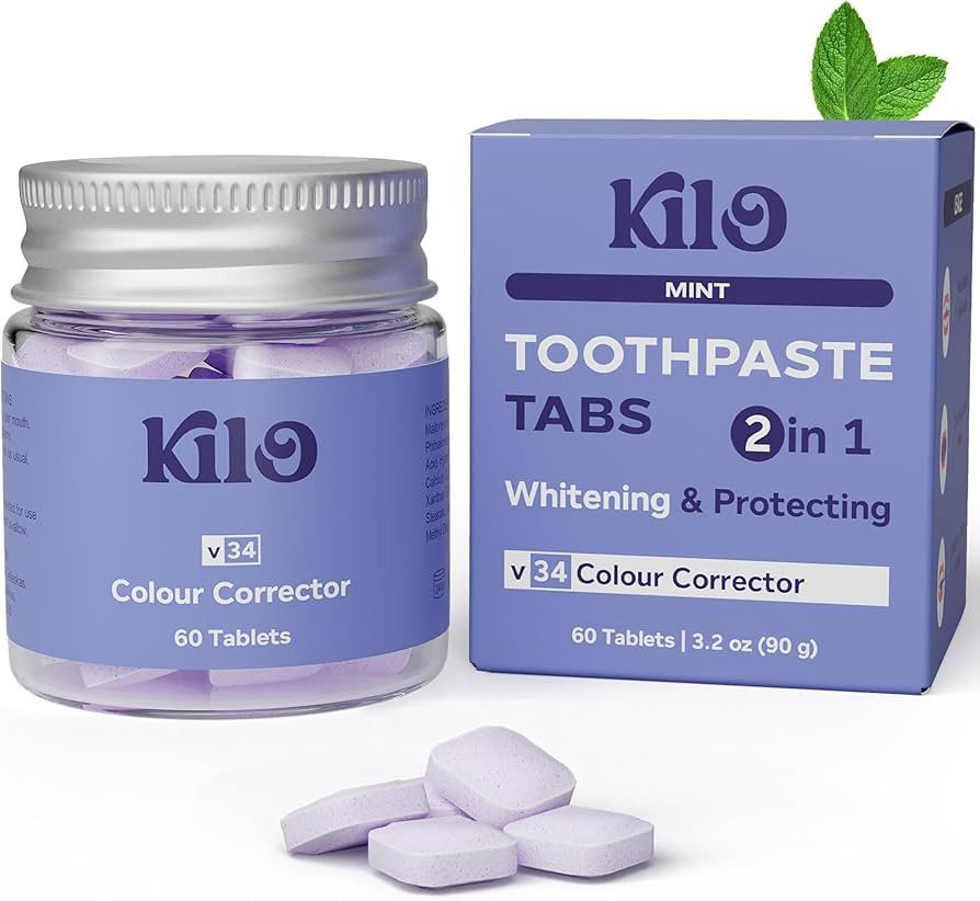 Kilo Toothpaste Tablets, Color Corrector Purple Teeth Whitening, Anti Plaque Chewable Toothpaste ... | Amazon (US)