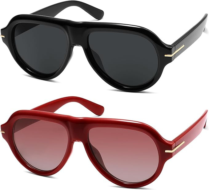 Polarized Aviator Sunglasses Trendy RetroWomens Mens 90s Classic Vintage Sun Glasses AR82379 | Amazon (US)