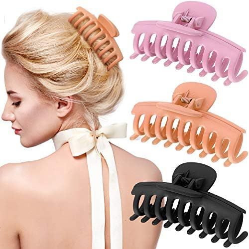 3 Pieces Big Hair Claw Clips 4 Inch Non-slip Large Claw Clip Hair Claw Clamps for Women Girls, St... | Amazon (US)