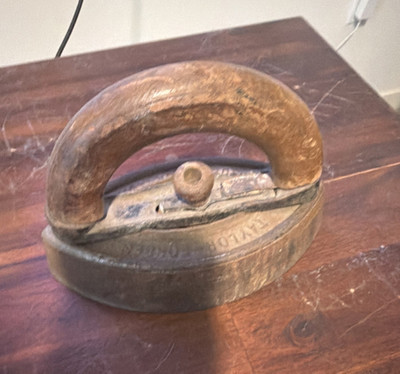 Antique Sad Iron Wooden Handle Coal Powered Metal Brown Antique Finish | eBay US