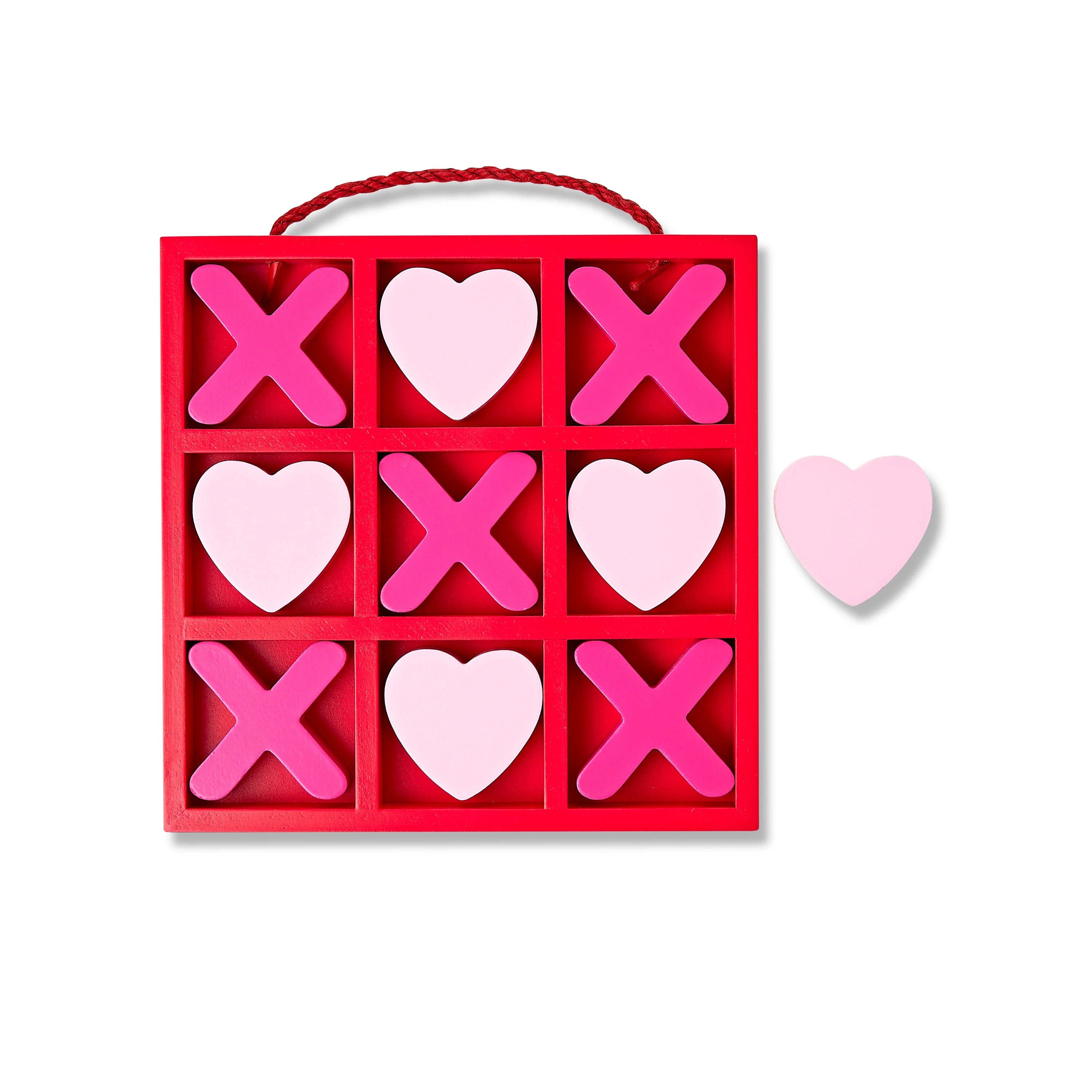 Valentine's Day Red & Pink Heart XOXO Tic Tac Toe Game Tabletop Decoration, 9.75", by Way To Cele... | Walmart (US)