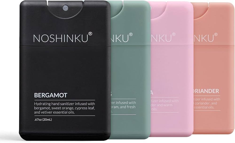 Noshinku - Refillable Hand Sanitizer Discovery 4-Pack, Travel Size Spray with Hydrating Botanical... | Amazon (US)