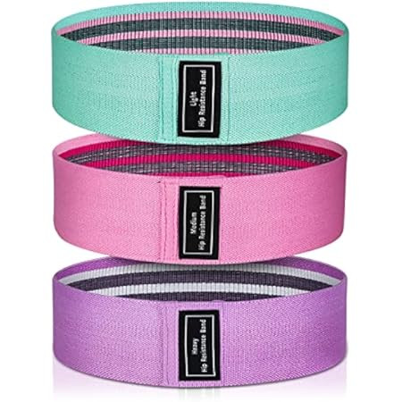 Vergali Fabric Booty Bands for Women Butt and Legs. Set of 4 Non Slip Cloth Resistance Working Out B | Amazon (US)