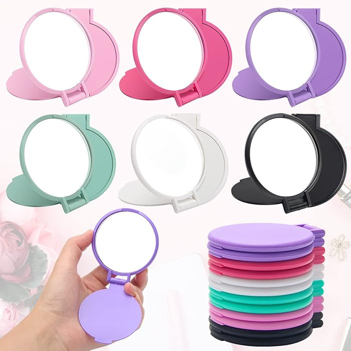 Windspeed 12 Pcs Mini Folding Mirror Round Compact, 2.4 in Small Portable Travel Makeup Mirror Co... | Amazon (US)
