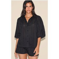 Black Broderie Floaty Shorts | PrettyLittleThing US