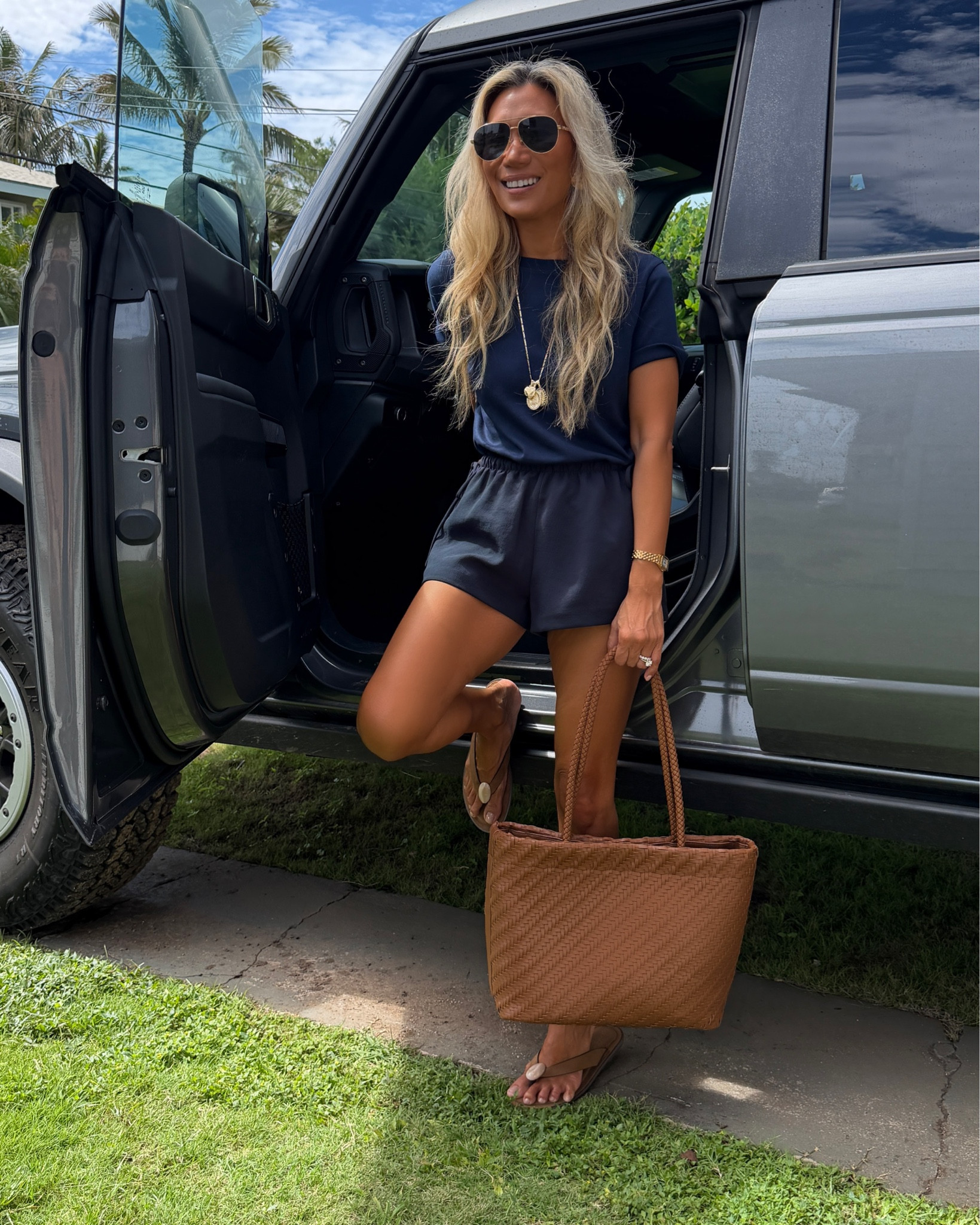 These target sandals and tote look soooo much more expensive than they are. I’m 1000% impressed. Wearing xs on top and shorts. 

#LTKdayinmylife #LTKPetite #LTKSeasonal