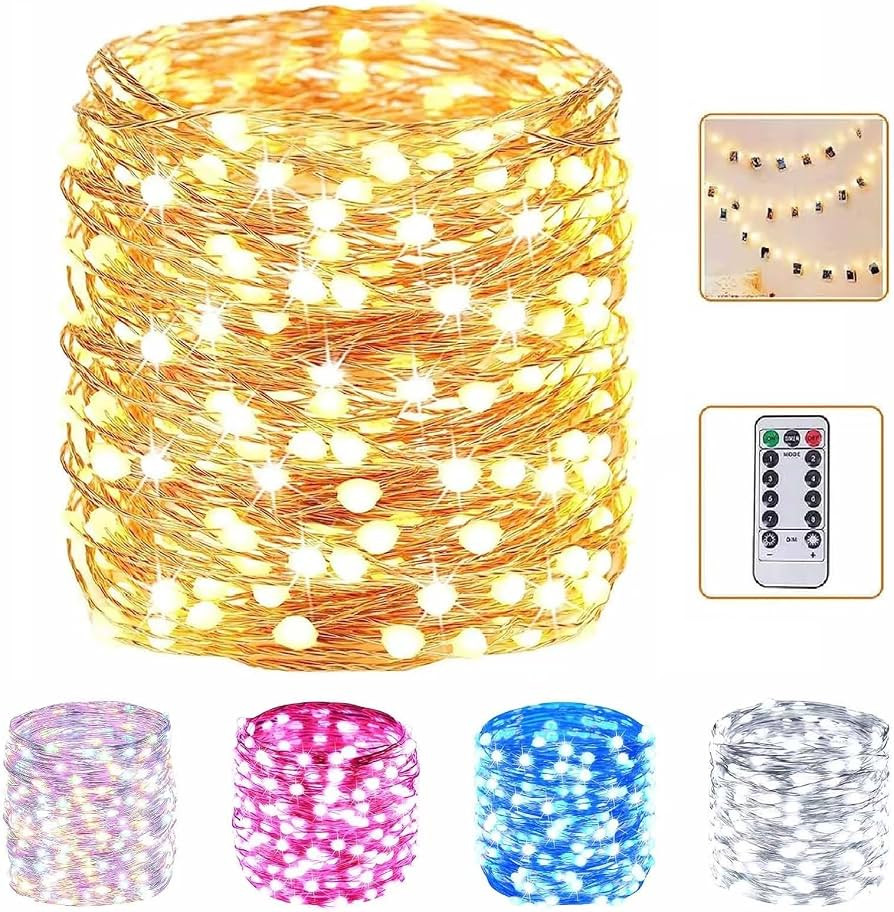 66FT 200 LED Fairy Lights Plug in with Timer and Remote, Waterproof String Lights Outdoor Indoor ... | Amazon (US)