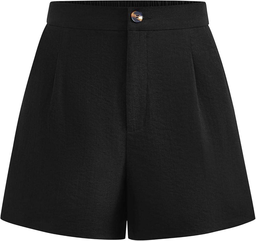 BTFBM Womens Shorts Dressy Casual Summer 2025 High Waisted Tailored Pleated Business Work Trouser... | Amazon (US)