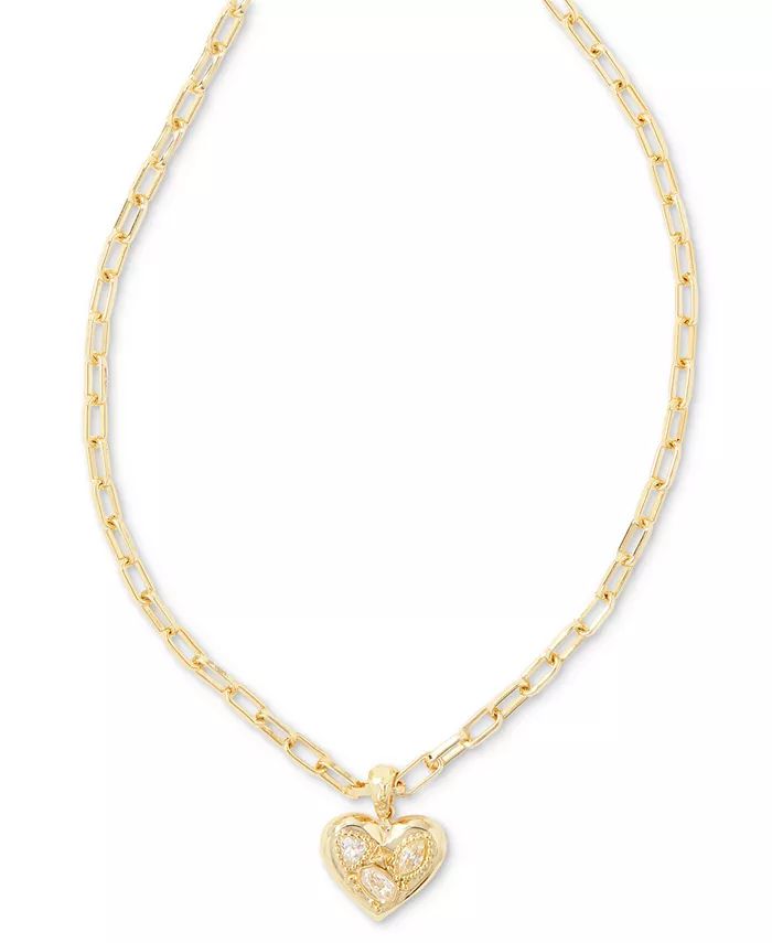 Kendra Scott Penny 14k Gold-Plated Heart Short Pendant Necklace, 16 | Macy's