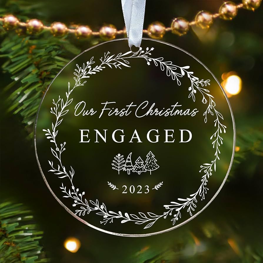Engagement Gifts for Couples - Our First Christmas Engaged Ornament 2023 - New Engaged Gifts for ... | Amazon (US)