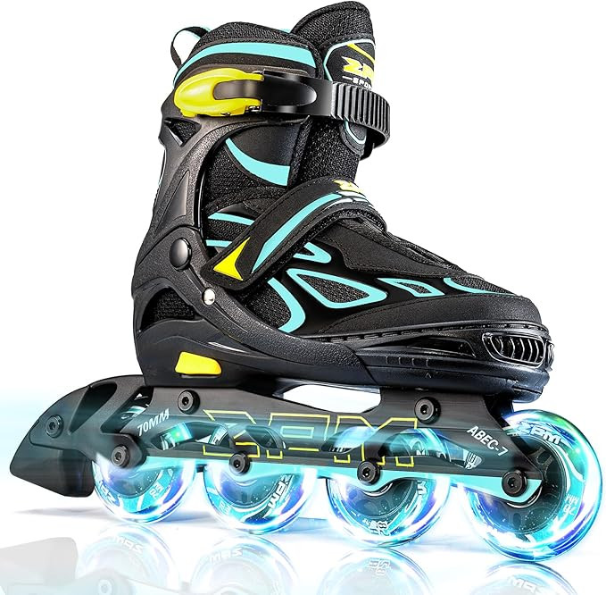 2PM SPORTS Vinal Girls Adjustable Flashing Inline Skates, All Wheels Light Up, Fun Illuminating S... | Amazon (US)