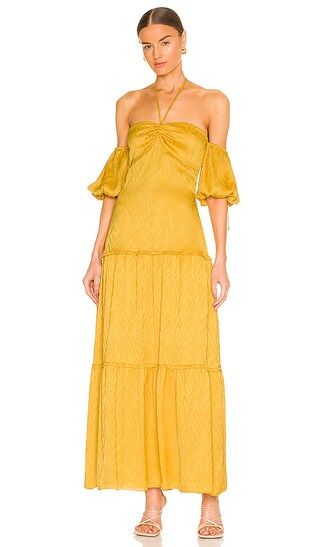 x REVOLVE Aureliene Maxi Dress in Gold | Revolve Clothing (Global)
