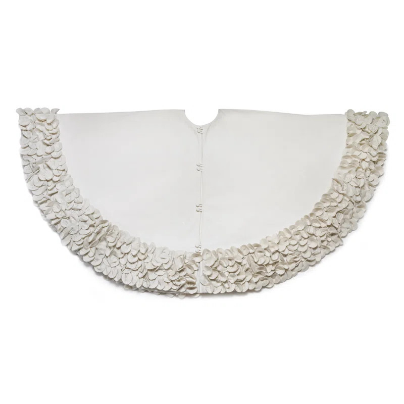 The Holiday Aisle® Calla Lily  Flower Border Christmas Tree Skirt in Recycled Wool | Wayfair | Wayfair North America