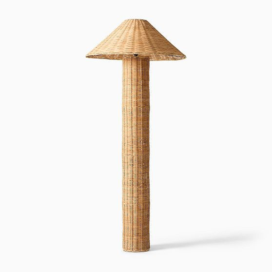 Amelia Woven Floor Lamp, Natural Rattan, 59 in | West Elm (US)
