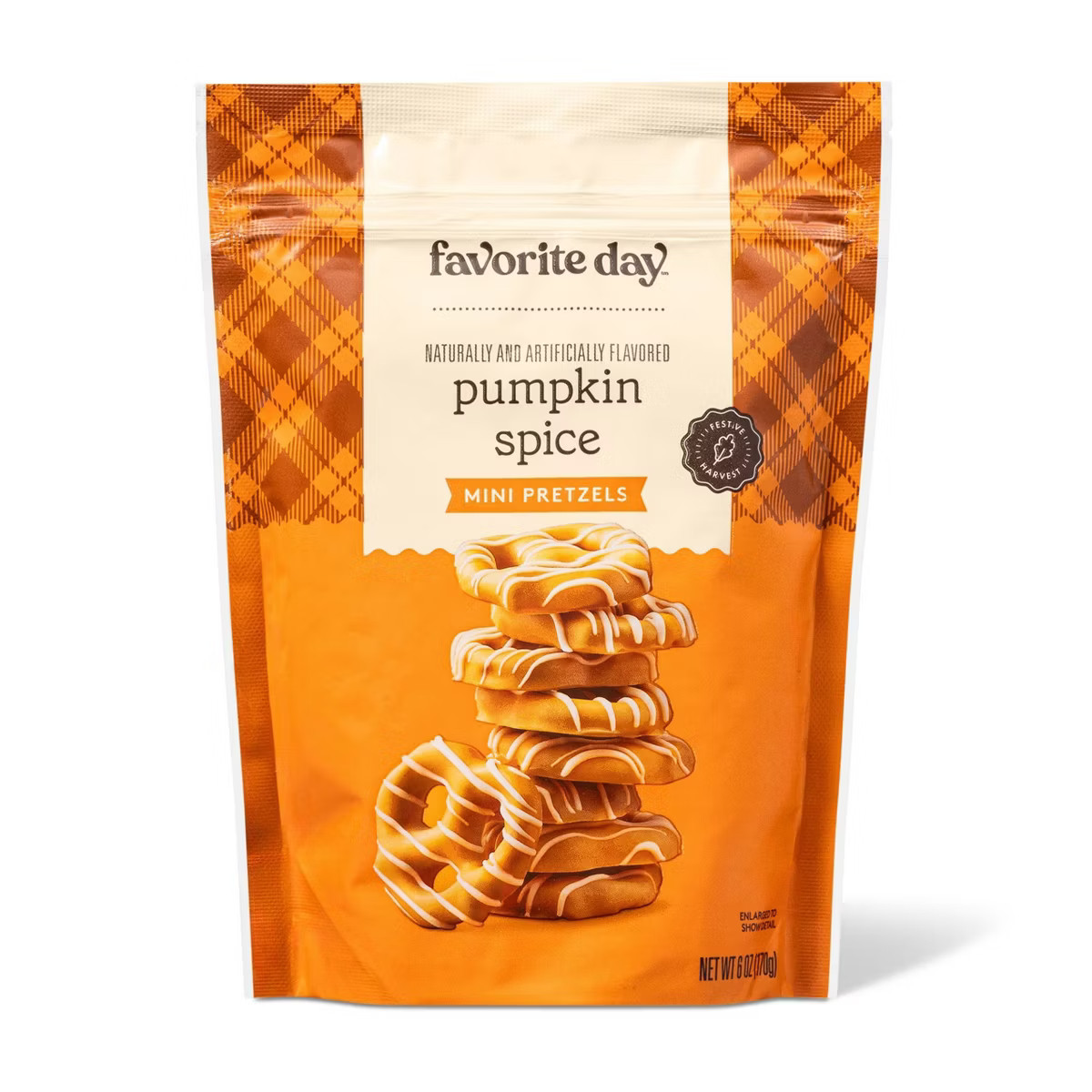 Harvest Pumpkin Spice Mini Pretzel Twists with White Drizzle - 6oz - Favorite Day™ | Target