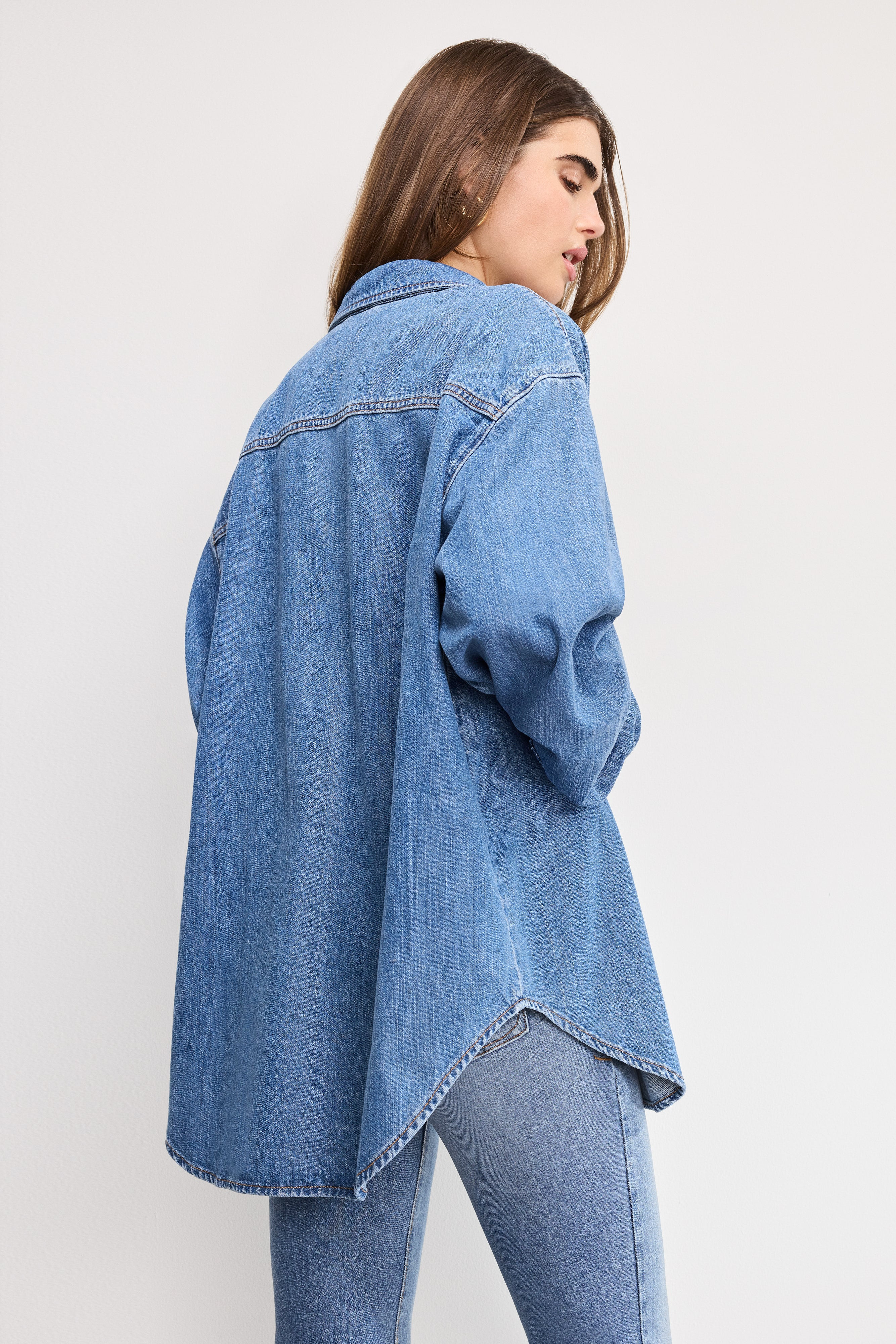 OVERSIZED DENIM SHIRT | INDIGO1024 - GOOD AMERICAN | Good American