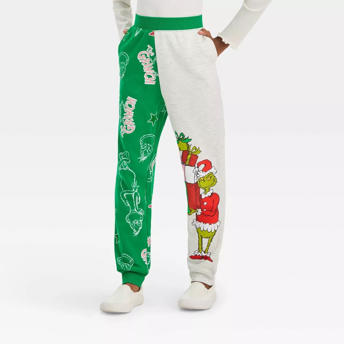 Girls' The Grinch Dreamy Fleece Jogger Pants - Green | Target