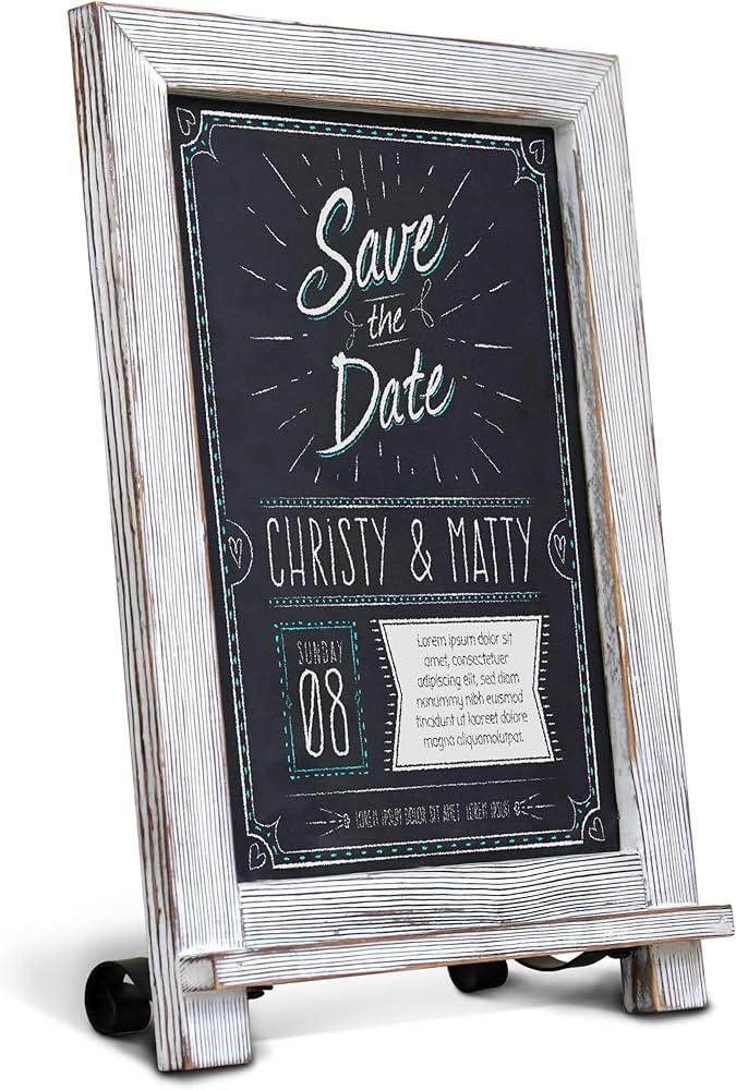 Rustic Whitewash Tabletop Chalkboard Sign/Hanging Magnetic Wall Chalkboard/Small Countertop Chalk... | Amazon (US)