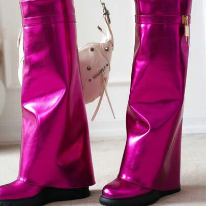 Darin Round Toe Knee-High Platform Boots | SHEIN