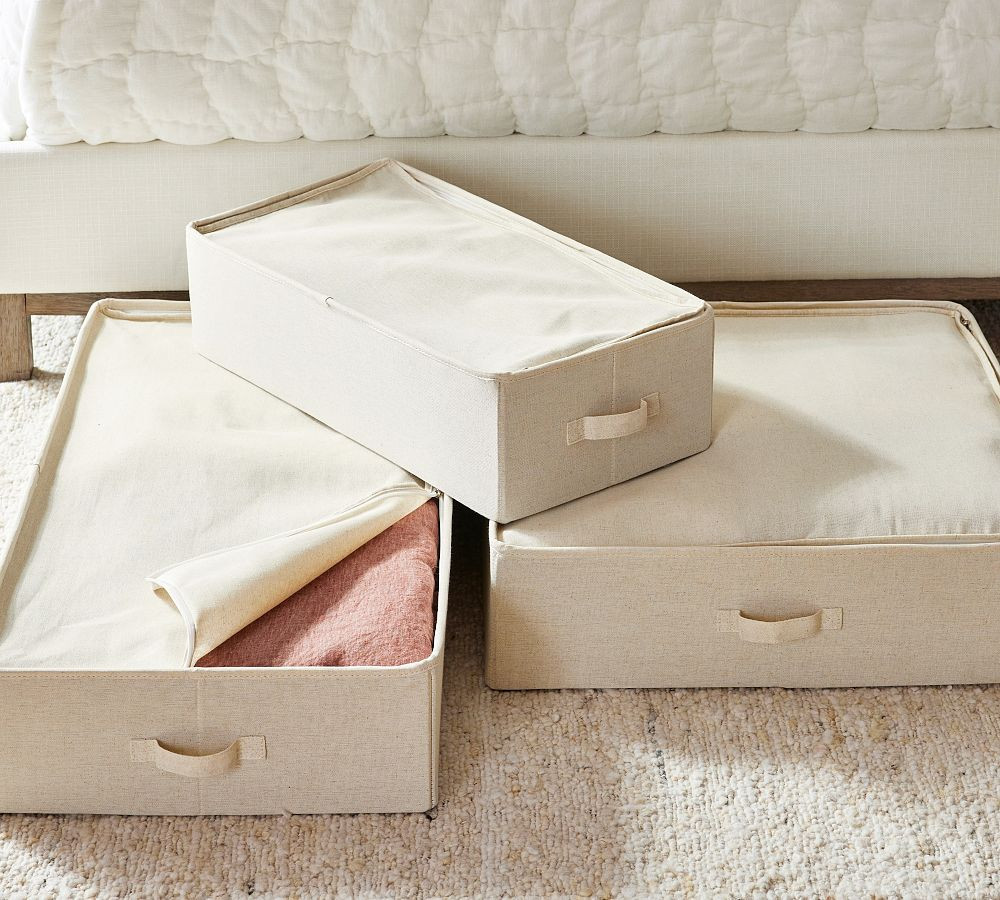 Linen Underbed Baskets | Pottery Barn (US)