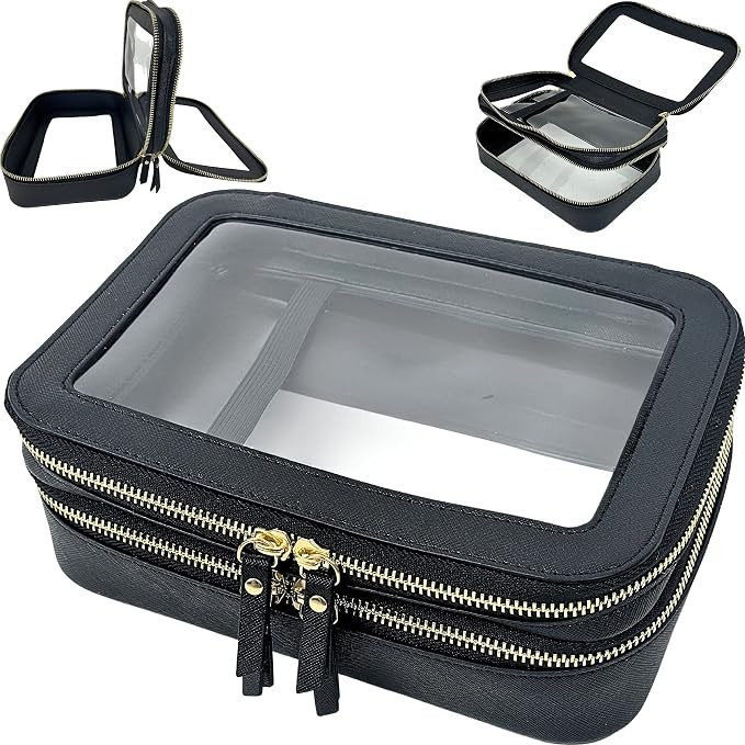 Clear Makeup Bags, Make Up Bag Organizer, Cosmetic Bag Toiletry Bag for Women Travel Makeup Case,... | Amazon (US)