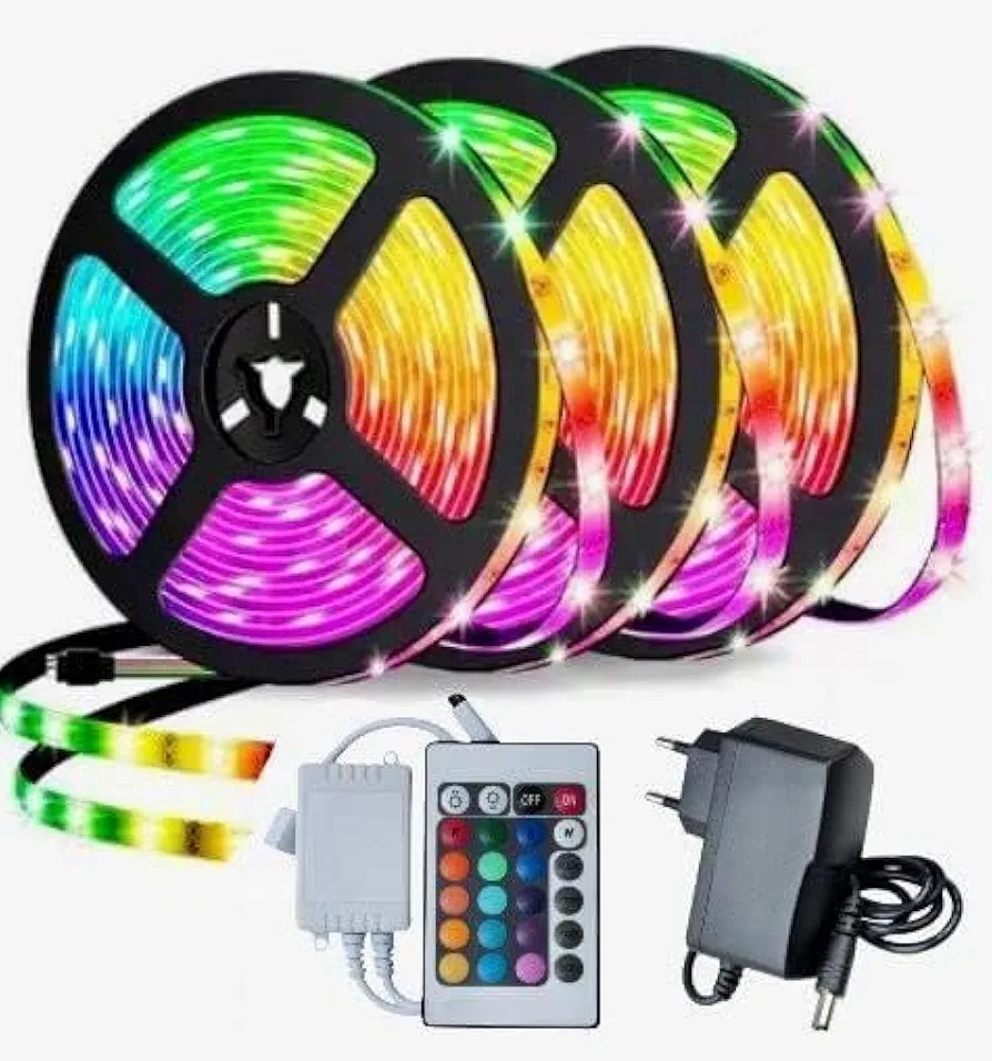 Fita Led 5050 RGB Ip65 Colorida 5mt 16 Cores - Controle + Fonte 12V (5 METROS, RGB - COLORIDA) | Amazon (BR)