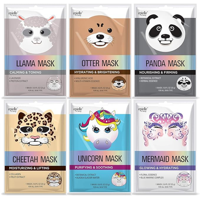 Epielle Character Sheet Masks | Animal Spa Mask | -For All Skin Types |spa gifts for women, Spa G... | Amazon (US)