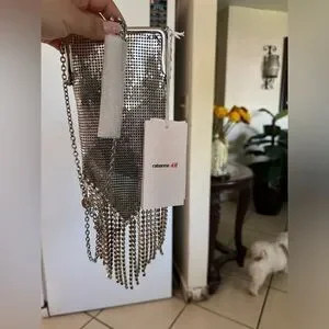 Rabanne H&M silver shoulder bag | Poshmark