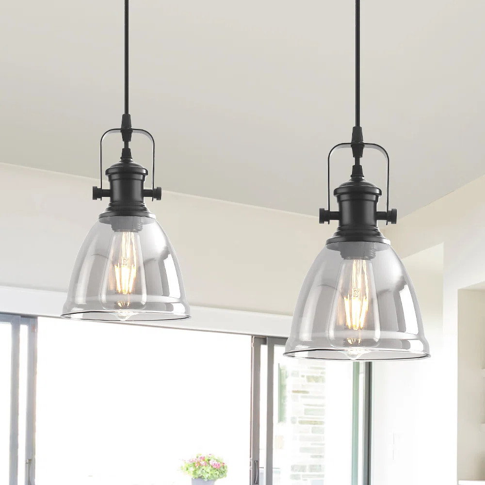 Pendant Light 2 Pack, Farmhouse Pendant Light, 6.5 Inches Kitchen Island Lighting, Industrial Pen... | Wayfair North America