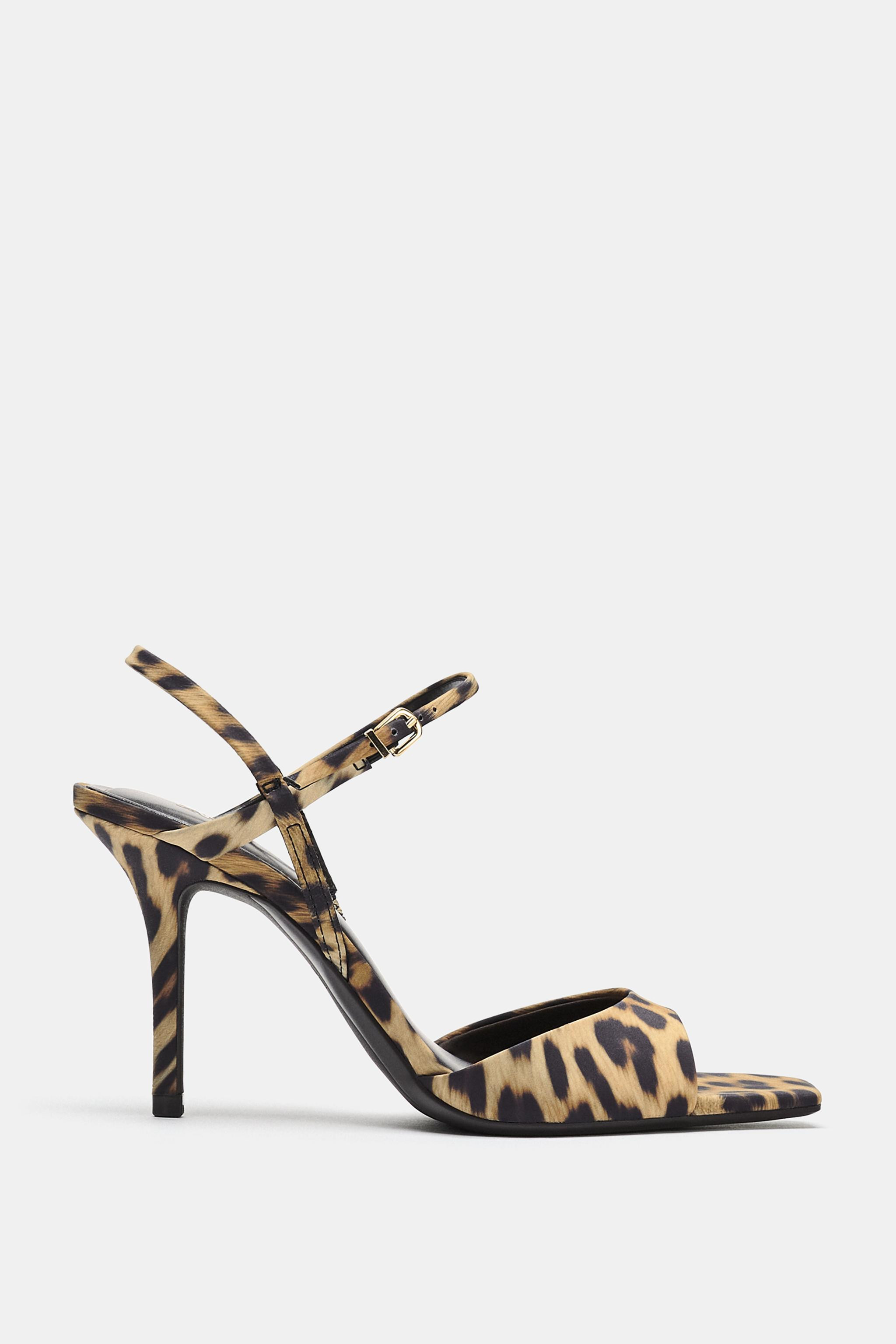PRINTED HIGH-HEEL SANDALS | Zara UK