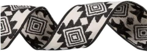 Black and White Aztec Wired Edge Ribbon - 2 1/2" Inches Craft DIY Projects 15' | Amazon (US)