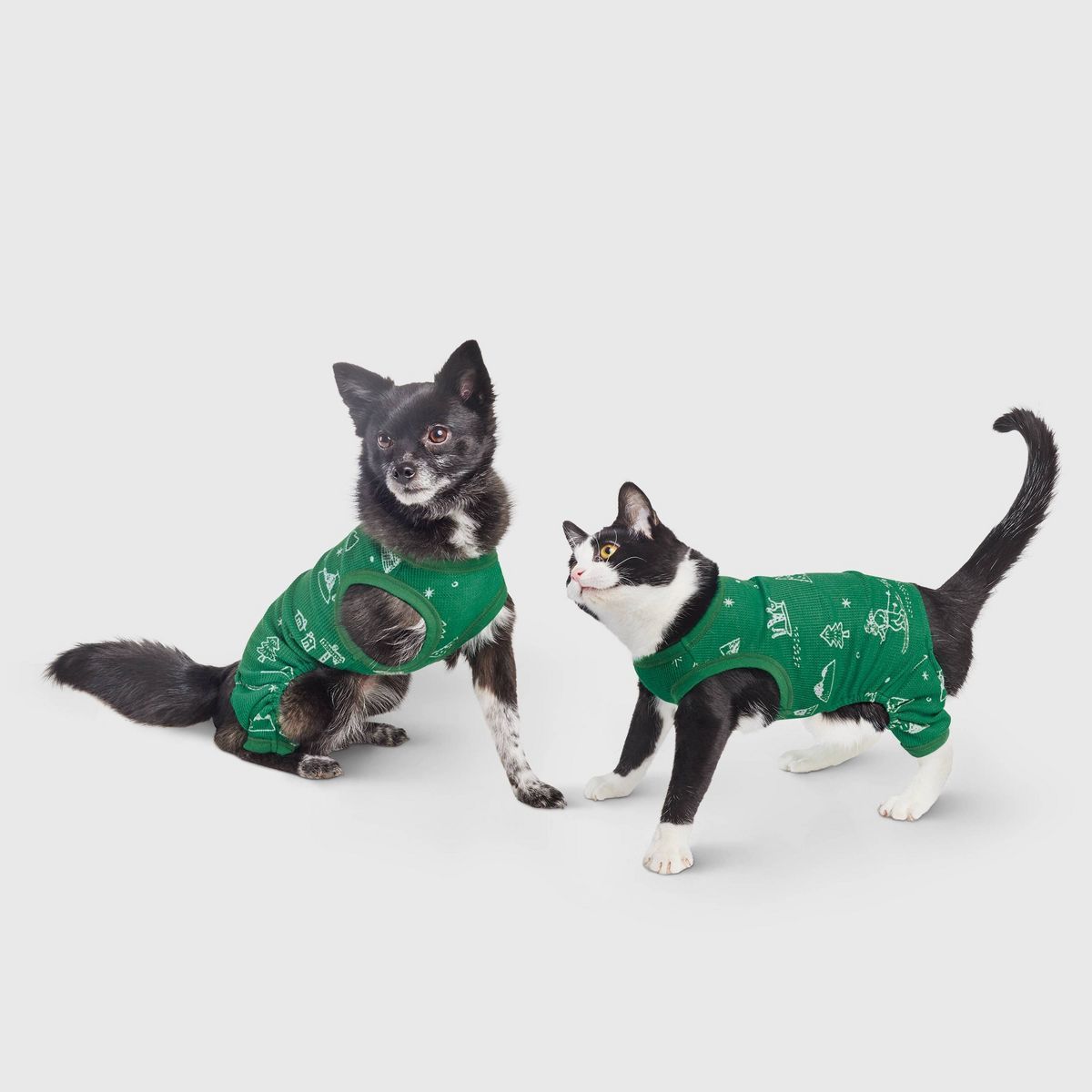 Ski Scene Matching Family Thermal Cat and Dog Pajamas - Wondershop™ - Green | Target