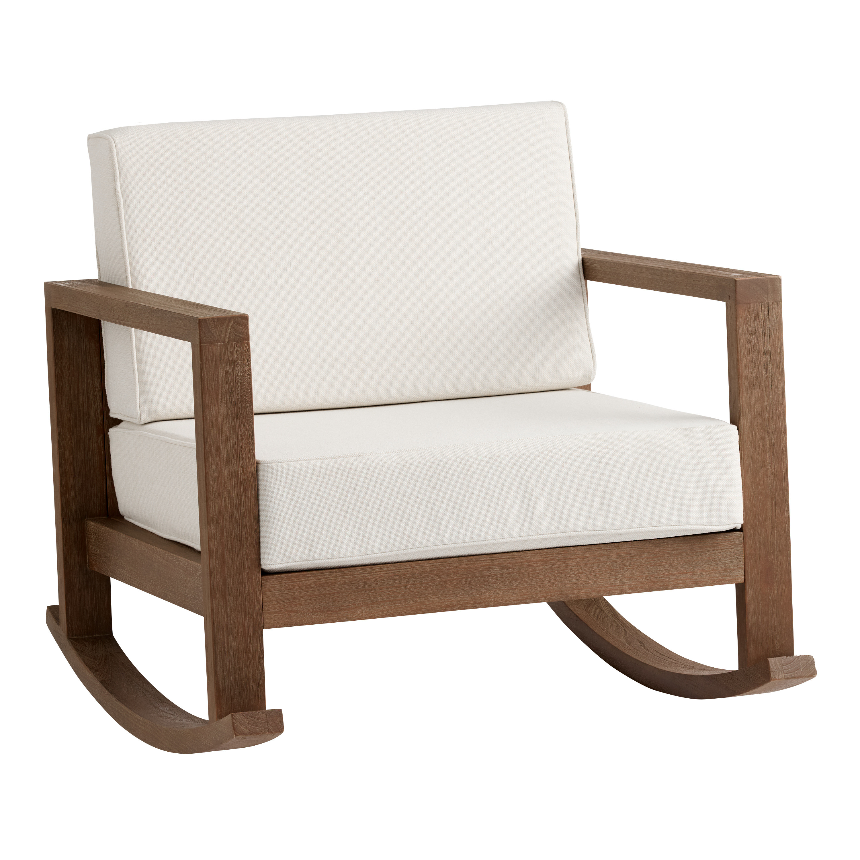Segovia Light Brown Eucalyptus Wood Outdoor Rocking Chair | World Market