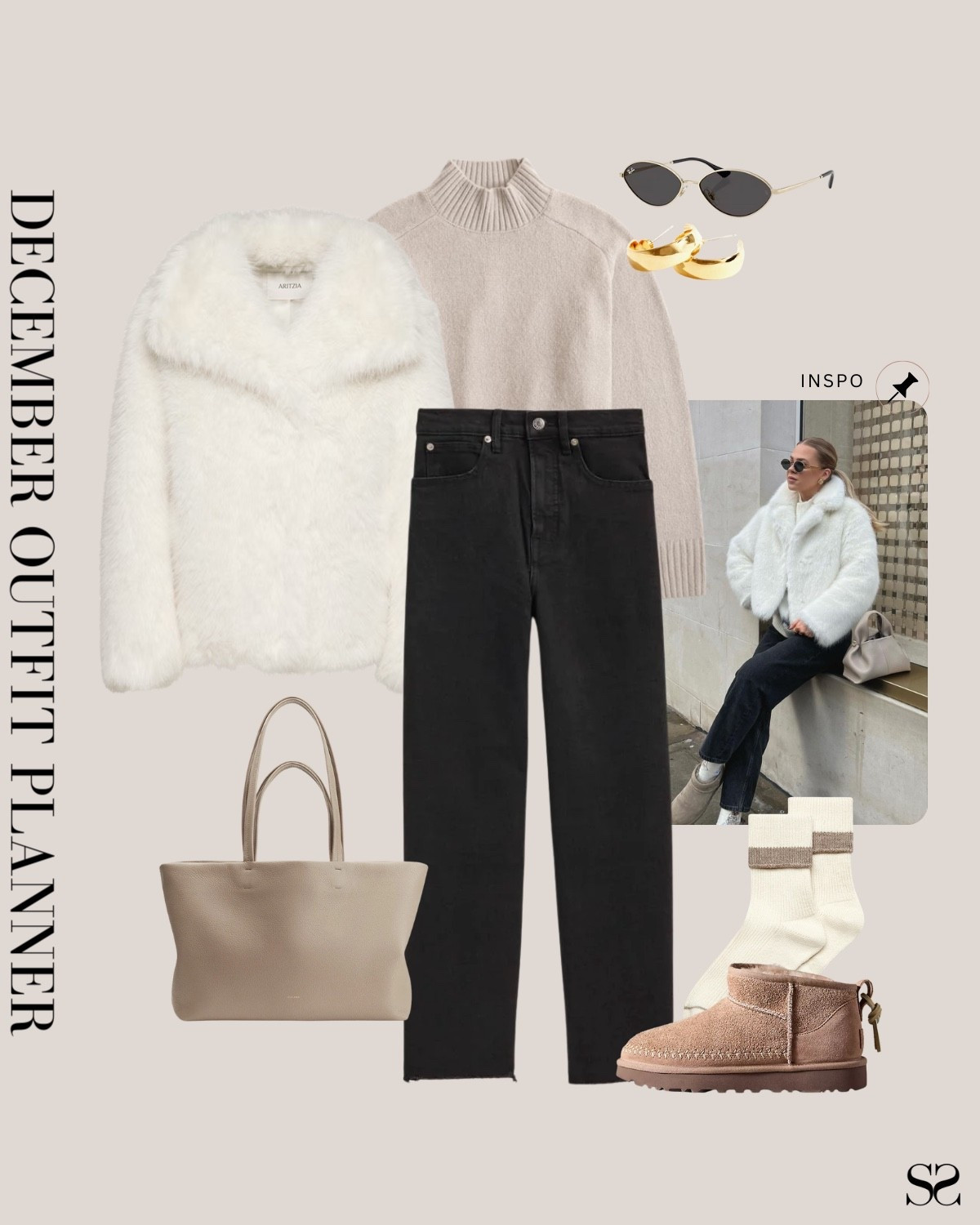 Monthly outfit planner DECEMBER: Winter outfits | black jean, fur coat, neutral sweater, Ugg boot

#classicstyle #casualstyle #LTKstyletip #winteroutfit

Image inspo credit: Pinterest

#LTKSeasonal #LTKootd