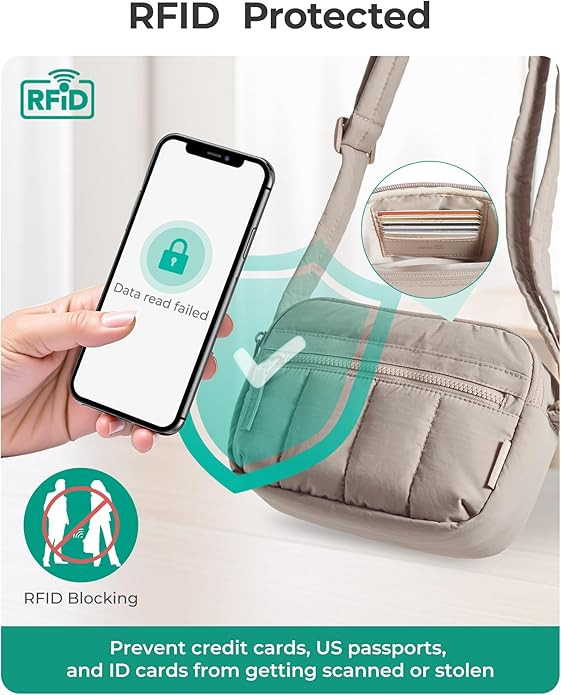 BAGSMART Cross Body Purse, Mini Crossbody Bags for Women Travel Purse, Puffy Shoulder Handbag Wal... | Amazon (US)