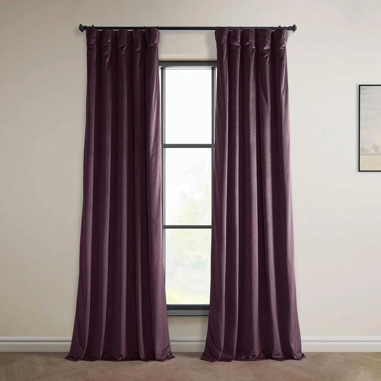 Winter Plum Heritage Plush Velvet Room Darkening Curtain | Half Price Drapes
