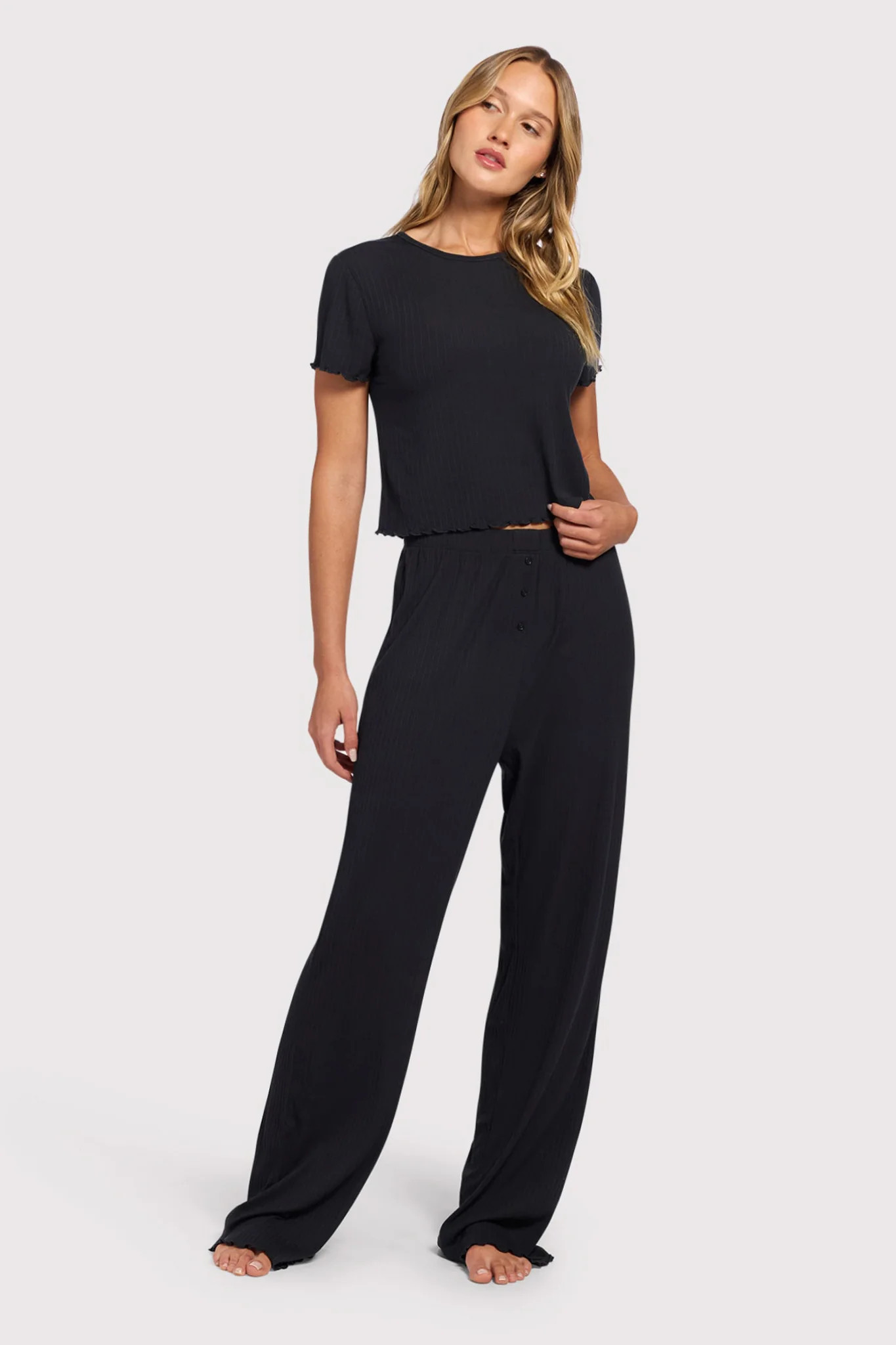 Mini Rib Pajama Set | nuuds