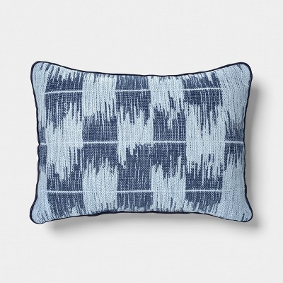 14"x20" Ikat Woven Lumbar Pillow Light Blue/Navy - Threshold™ | Target