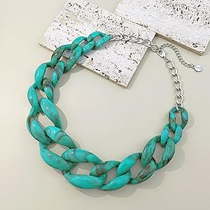 Coiris Statement Chunky Acrylic Chain Link Choker Necklace Fashion Women Collar Necklaces Acrylic... | Amazon (US)