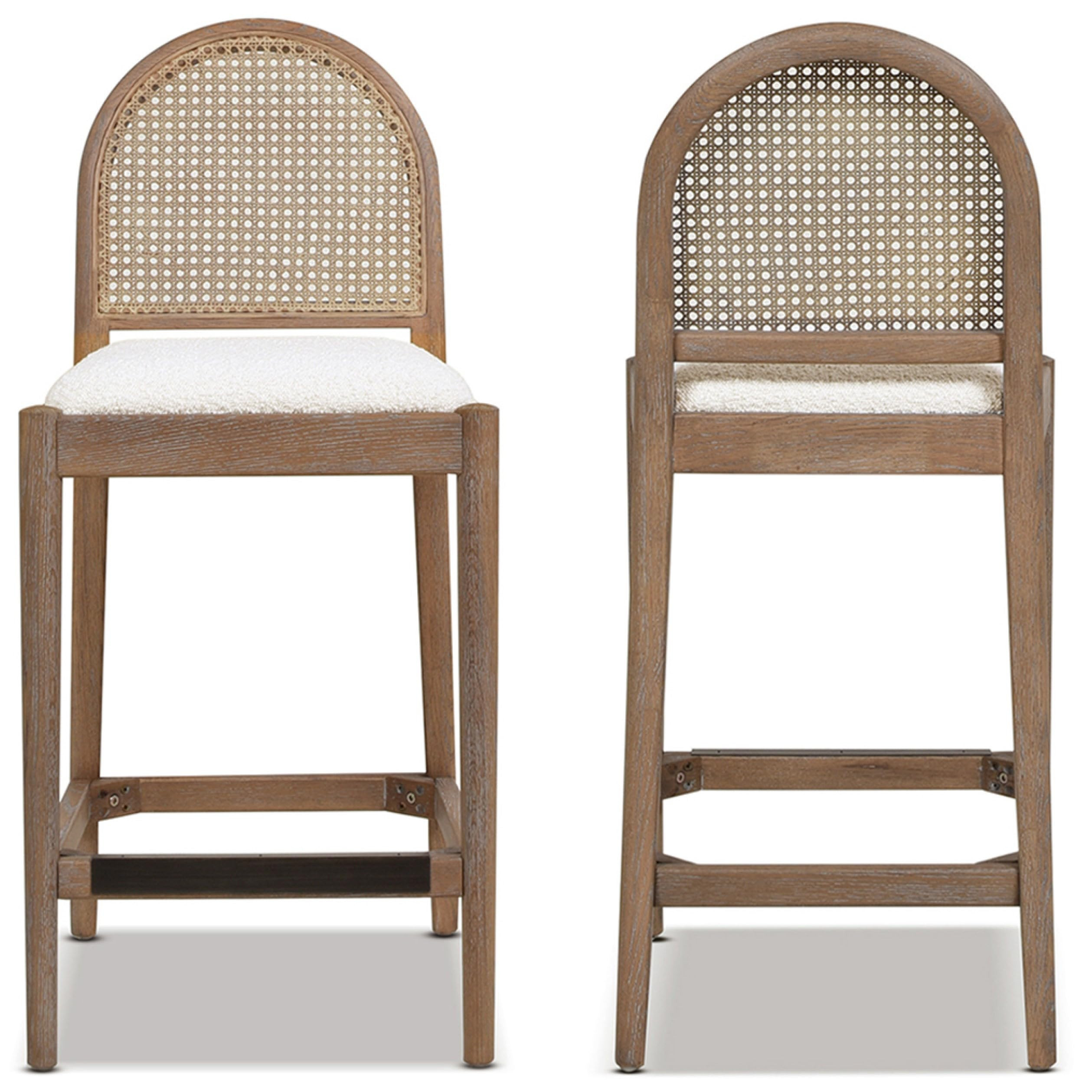 Jennifer Taylor Home Panama 26.5" Curved Back Cane Rattan Counter Stool Set of 2 Ivory White Bouc... | Amazon (US)