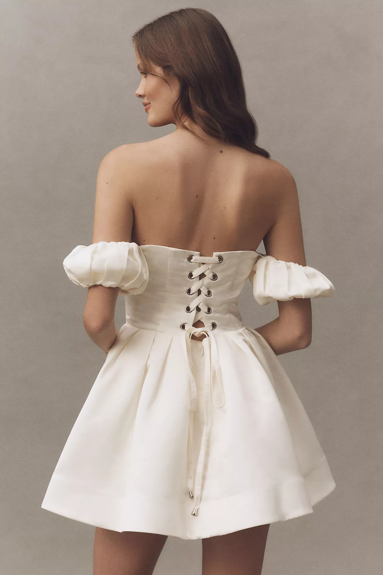 BHLDN Off-Shoulder Fit & Flare Mini Dress | Anthropologie (US)