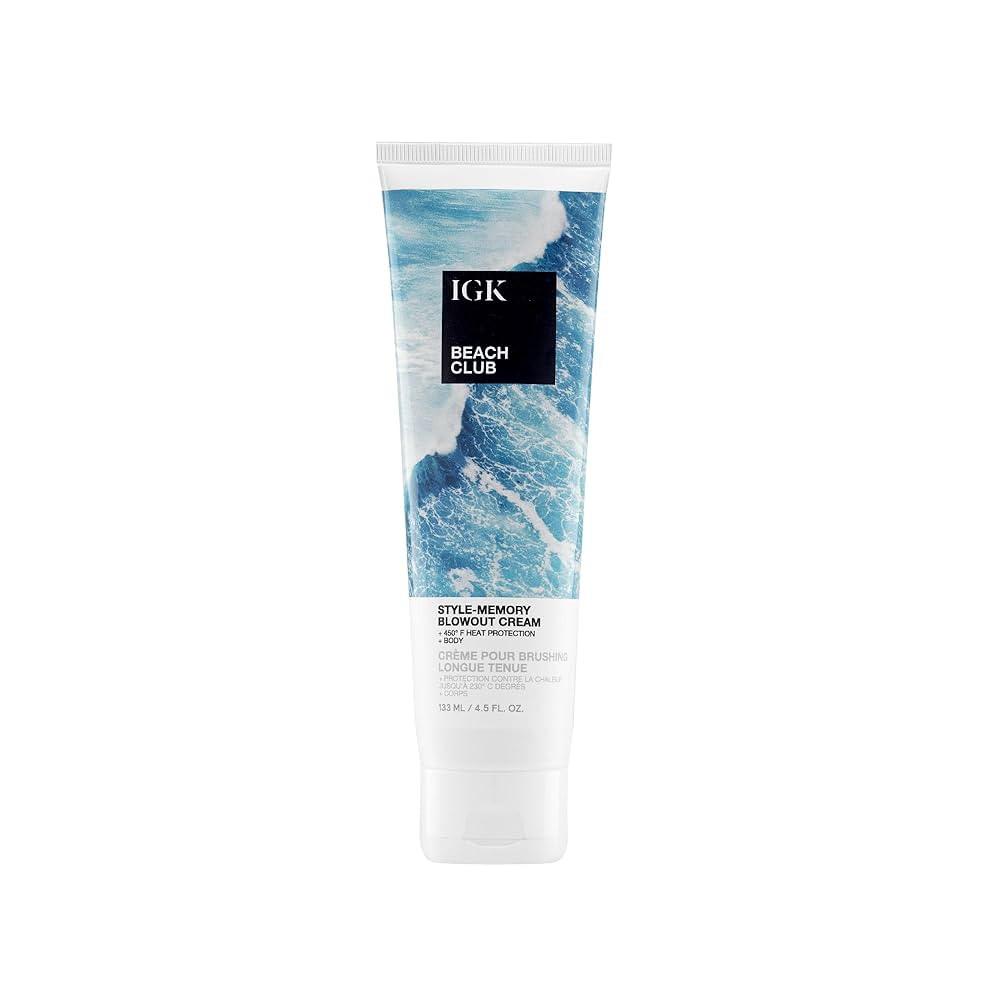 IGK BEACH CLUB Style-Memory Blowout Cream | Volume + Bounce + Heat Protectant | Vegan + Cruelty F... | Amazon (US)