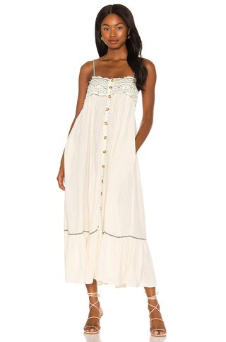 Free People Linda Jo Midi Dress in Gardenia from Revolve.com | Revolve Clothing (Global)