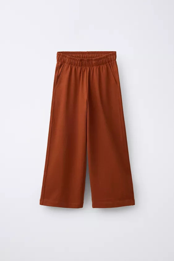 WIDE-LEG HEAVY JERSEY TROUSERS | Zara UK